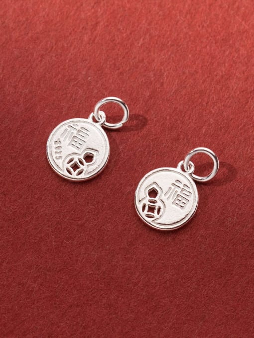 FAN 925 Sterling Silver Round Vintage Charms 2