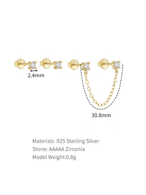 YUANFAN 925 Sterling Silver Geometric Dainty Stud Earring 2
