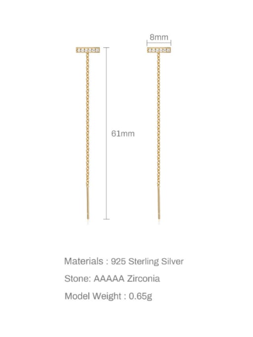 Gold 4 925 Sterling Silver Tassel Minimalist Threader Earring