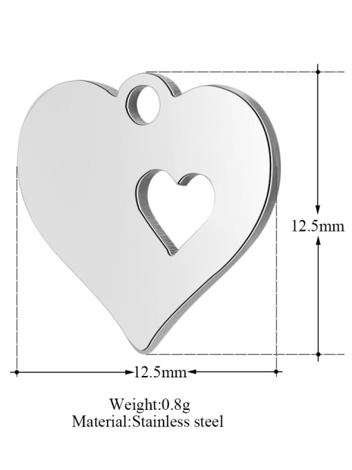 FTime Stainless steel Heart Charm Height : 12.5 mm , Width: 12.5 mm 1