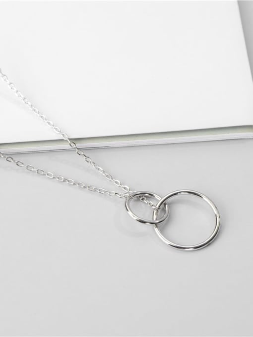 Platinum necklace 925 Sterling Silver Geometric Minimalist Necklace