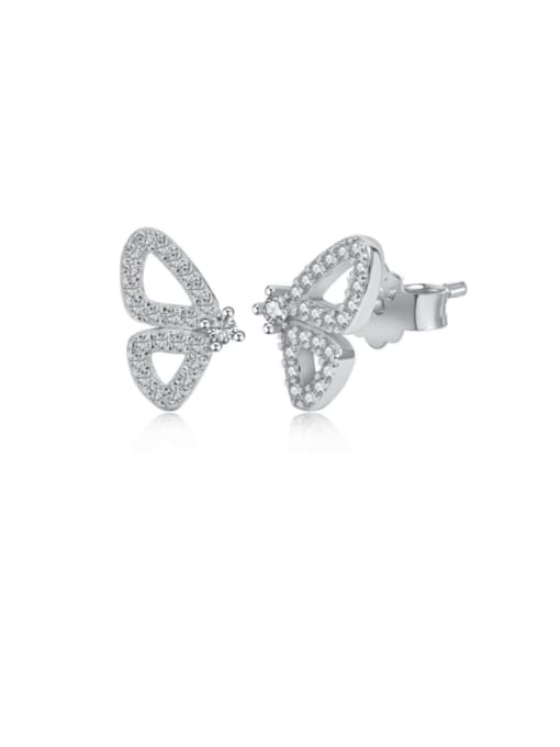 STL-Silver Jewelry 925 Sterling Silver Cubic Zirconia Butterfly Dainty Stud Earring 3