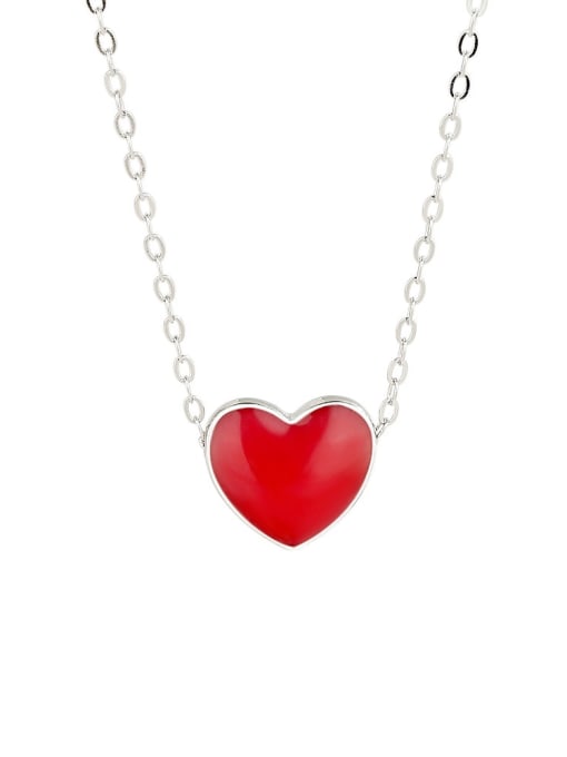 PNJ-Silver 925 Sterling Silver Enamel discoloration Heart Minimalist Necklace