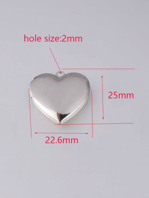 Steel color Stainless Steel Heart Shaped Photo Box Couple Pendant