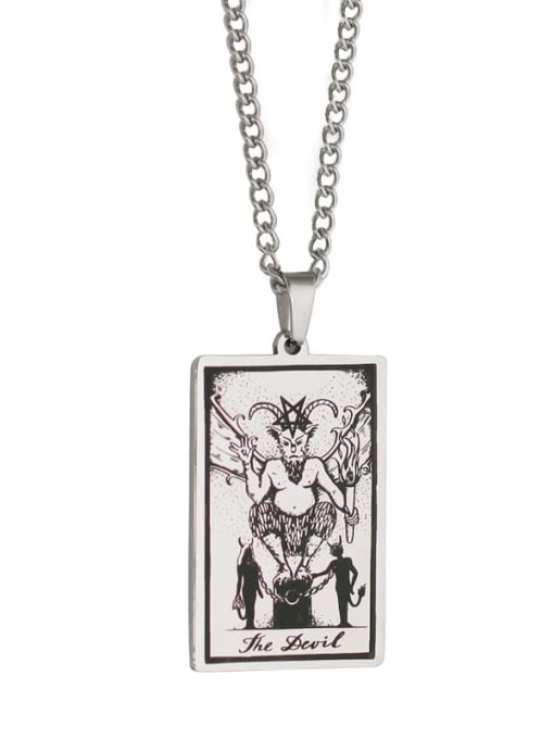 Steel The Devil's Tarot hip hop stainless steel titanium steel necklace