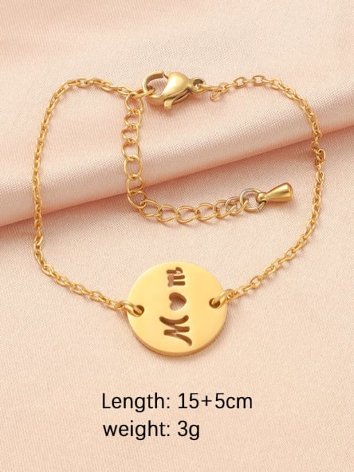 Bracelet Gold Stainless steel Letter Minimalist Necklace