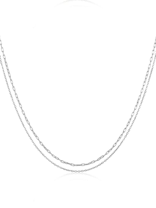 YUANFAN 925 Sterling Silver Geometric Minimalist Multi Strand Necklace 2
