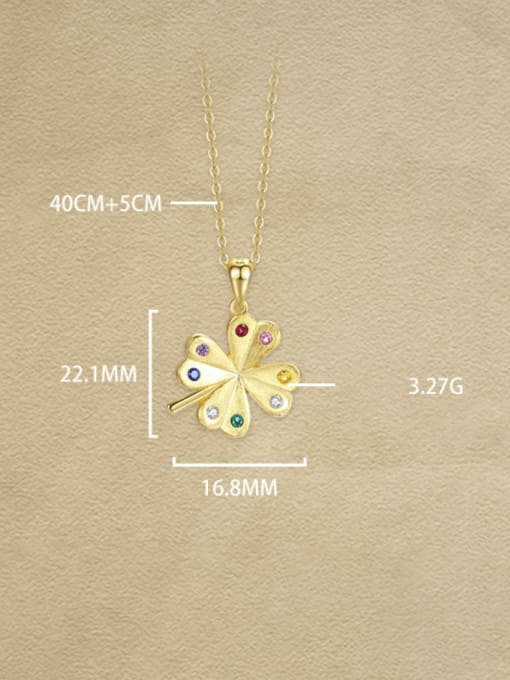 YUANFAN 925 Sterling Silver Cubic Zirconia Flower Minimalist Necklace 2
