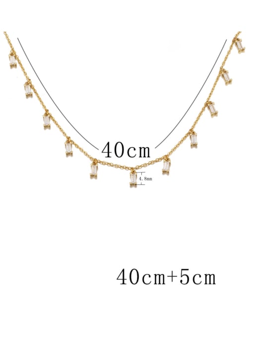 Gold color 925 Sterling Silver Cubic Zirconia Necklace