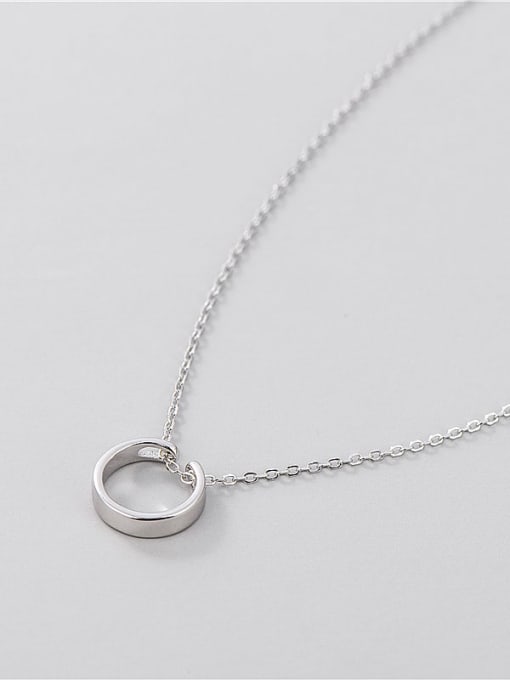 Ring Necklace 925 Sterling Silver Round Minimalist Necklace