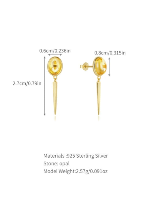 YUANFAN 925 Sterling Silver Geometric Minimalist Drop Earring 3