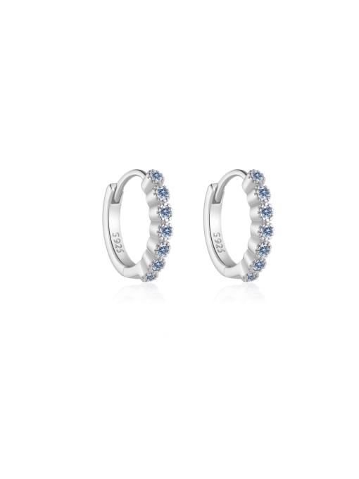 MZ- Silver 925 Sterling Silver Cubic Zirconia Geometric Dainty Stud Earring 0