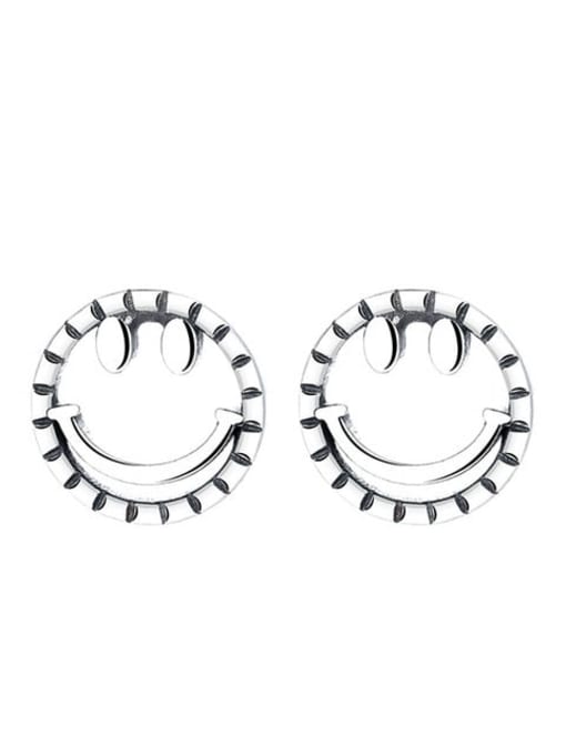 B001r about 1.1g right 925 Sterling Silver Smiley Vintage Stud Earring