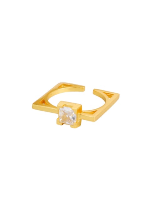 18k gold 925 Sterling Silver Rhinestone Geometric Minimalist Band Ring