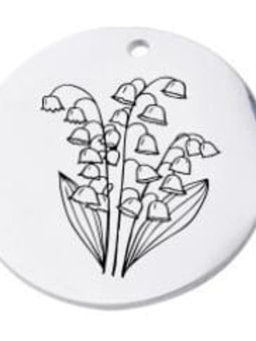 8 Round Stainless steel Flowers Minimalist Pendant