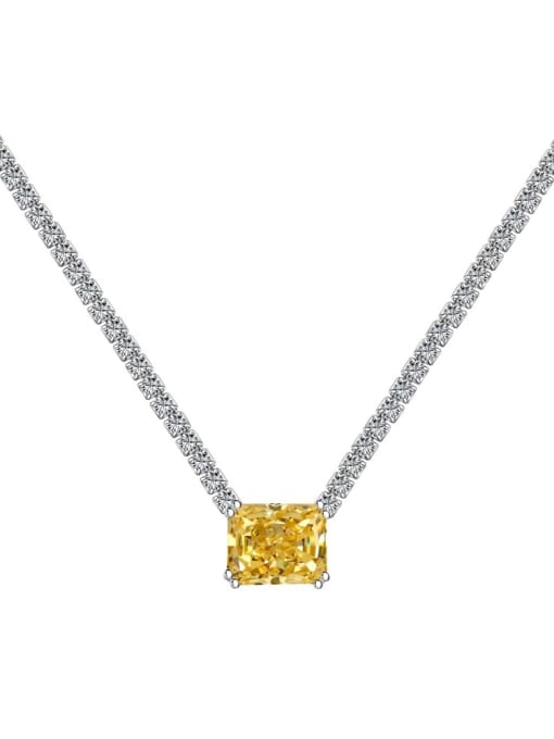 DY190563 S W HB 925 Sterling Silver Cubic Zirconia Geometric Dainty Necklace