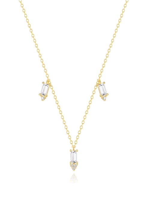 YUANFAN 925 Sterling Silver Cubic Zirconia Geometric Dainty Necklace 0