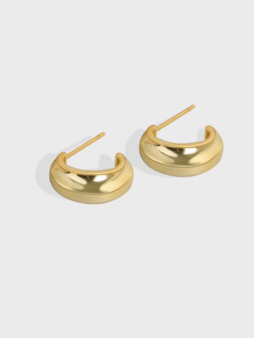 Gold 925 Sterling Silver Irregular Minimalist Stud Earring