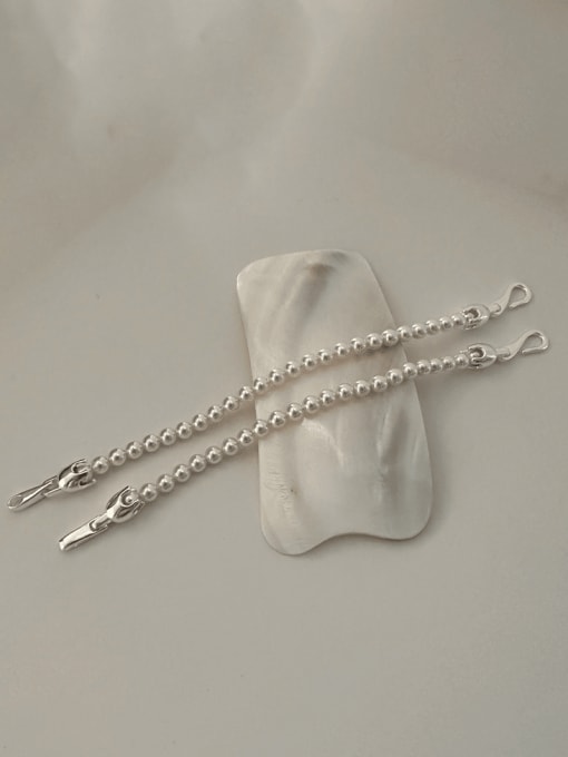 Silver Bracelet 925 Sterling Silver Freshwater Pearl Irregular Minimalist Beaded Necklace