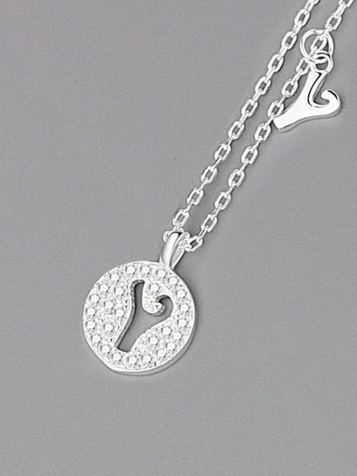 Silver (letter Y) 925 Sterling Silver Cubic Zirconia Letter Minimalist Necklace