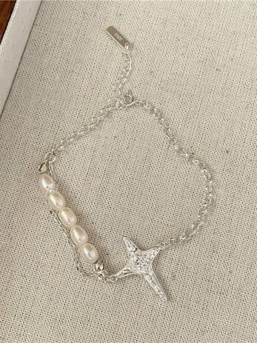 Star Pearl Bracelet Trend Star 925 Sterling Silver Freshwater Pearl Bracelet and Necklace Set