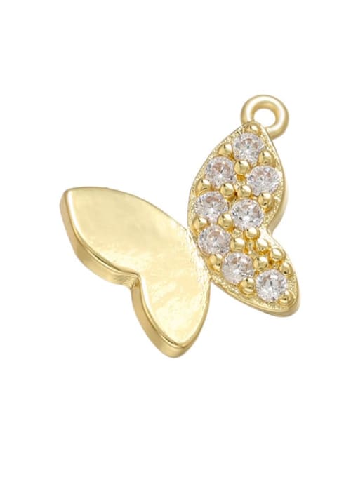 Golden butterfly Brass Micropaved Butterfly Five-pointed star flower lips Pendant