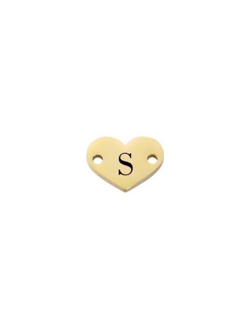 S Stainless Steel Laser Lettering  Heart  Diy Jewelry Accessories