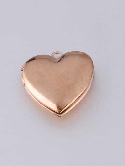 Rose Gold Stainless Steel Heart Shaped Photo Box Couple Pendant