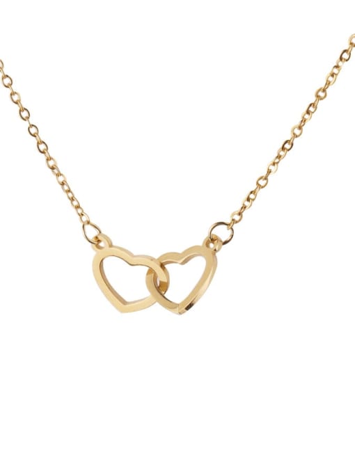 golden Stainless steel Heart Minimalist Necklace