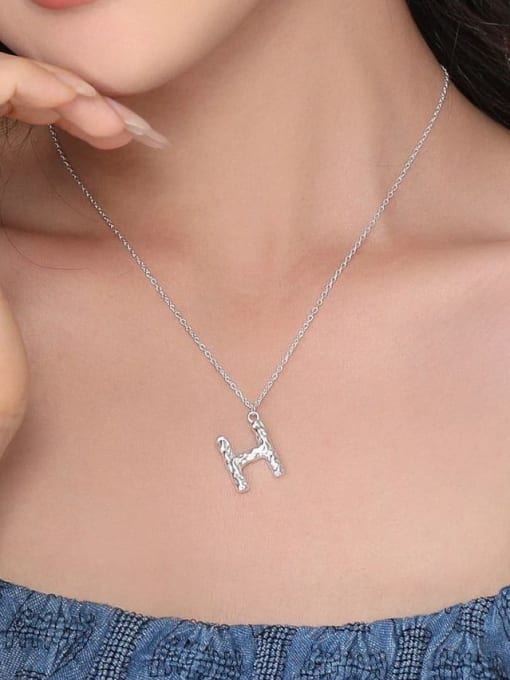 YUANFAN 925 Sterling Silver Letter Minimalist Necklace 3