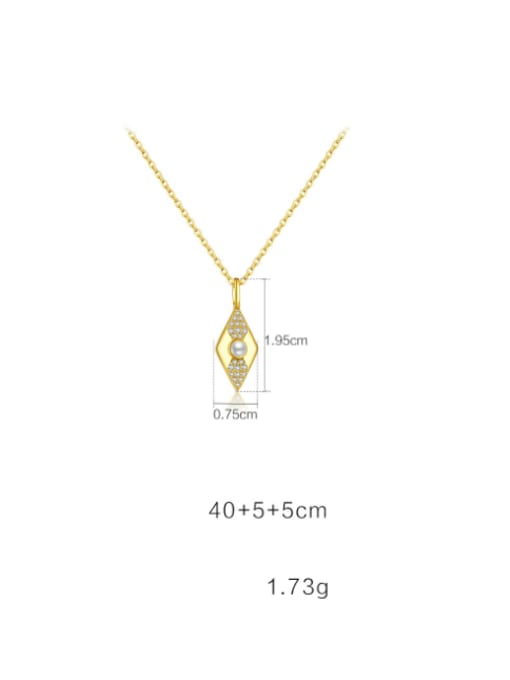 MZ- Silver 925 Sterling Silver Cubic Zirconia Geometric Minimalist Necklace 4