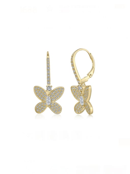 STL-Silver Jewelry 925 Sterling Silver Cubic Zirconia Butterfly Dainty Huggie Earring 0
