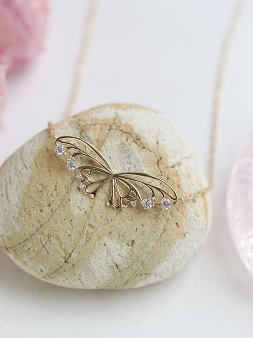 ZEMI 925 Sterling Silver Hollow Butterfly Minimalist Necklace 3