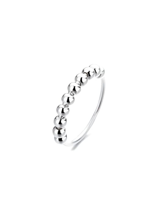 TAIS 925 Sterling Silver Movable transfer beads Minimalist Band Ring