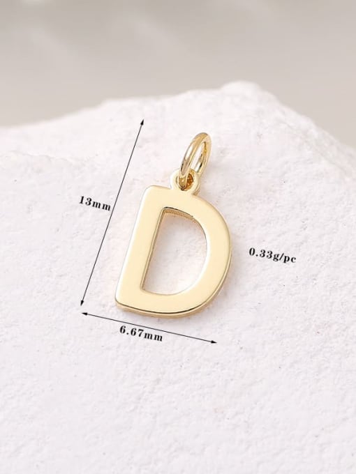 14 K gold H 11361 Brass Minimalist English  Letter  Pendant
