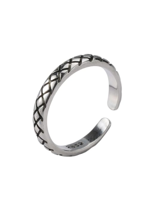 PNJ-Silver 925 Sterling Silver Geometric Vintage Band Ring 3