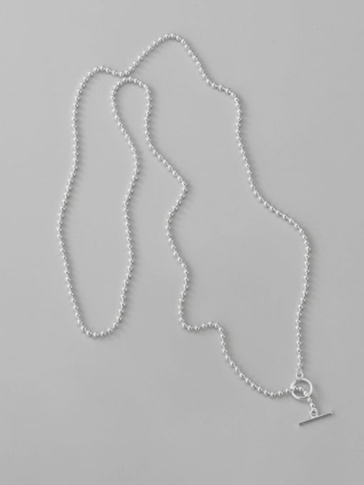 ARTTI 925 Sterling Silver Geometric Minimalist Beaded Necklace 0