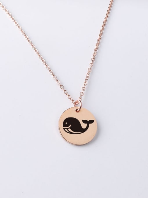 Rose gold yp001 126 20mm Stainless Steel Ocean Cartoon Animation Pendant Necklace