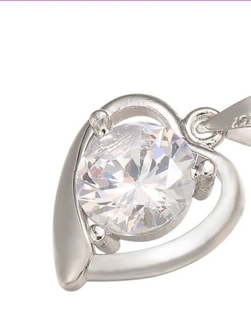 White Diamond Bronze Colored Diamond Heart-Shaped Zircon Pendant