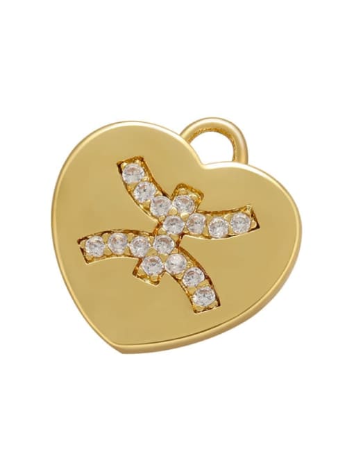 Golden Pisces Micro-set heart-shaped pie zodiac inlaid jewelry accessories
