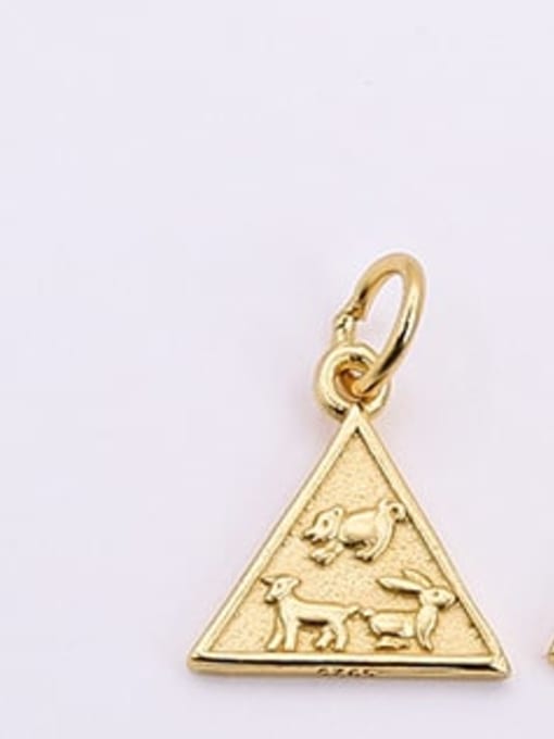 Rabbit, sheep and pig Sanhe gold S925 Sterling Silver Triangle Triad Pendant