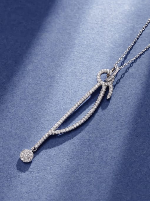 A&T Jewelry 925 Sterling Silver Cubic Zirconia Tassel Minimalist Tassel Necklace 2