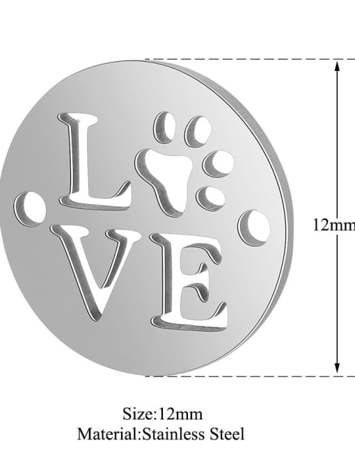XT535S Stainless steel Message gold-plated Charm Diameter : 12 mm