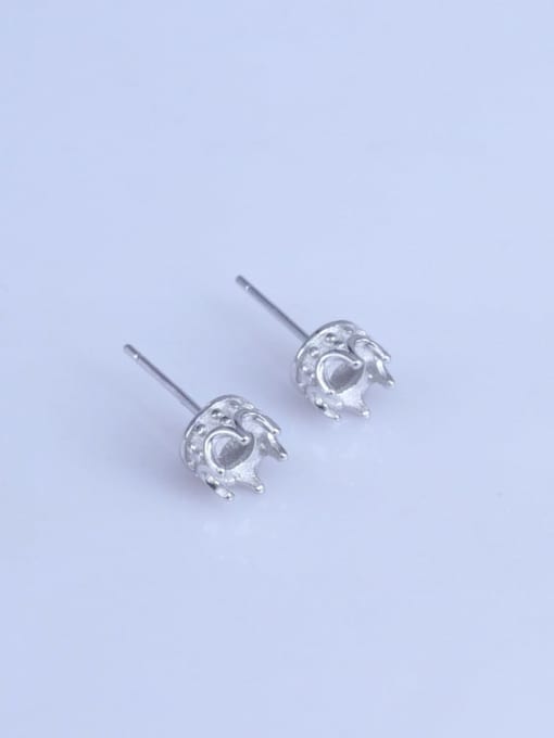 Supply 925 Sterling Silver 18K White Gold Plated Geometric Earring Setting Stone size: 5*5mm 1