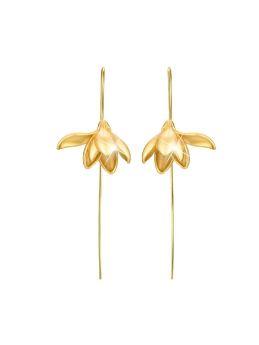 LOLUS 925 Sterling Silver Lonely fragrant magnolia flower chinese style retro creativer Artisan Hook Earring 0