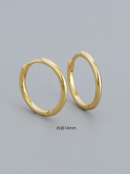 Gold (14mm) 925 Sterling Silver Geometric Minimalist Stud Earring