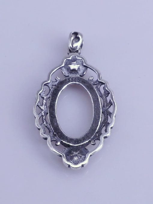 Supply 925 Sterling Silver Round Oval Pendant Setting Stone size: 11*16mm 1