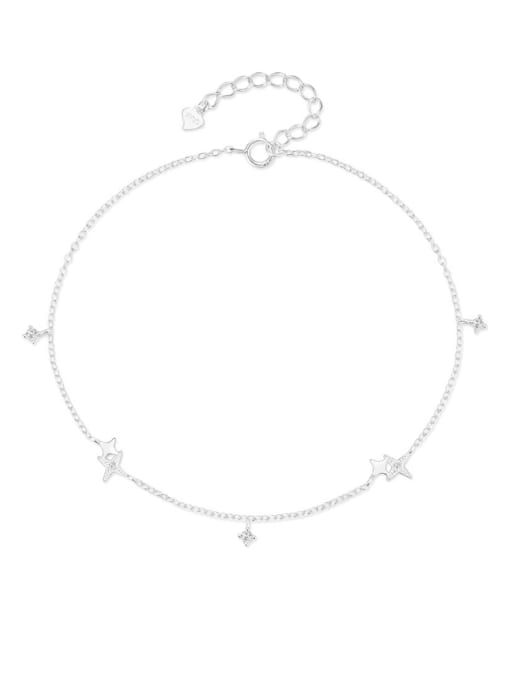 Silver plated 925 Sterling Silver Star Minimalist  Anklet