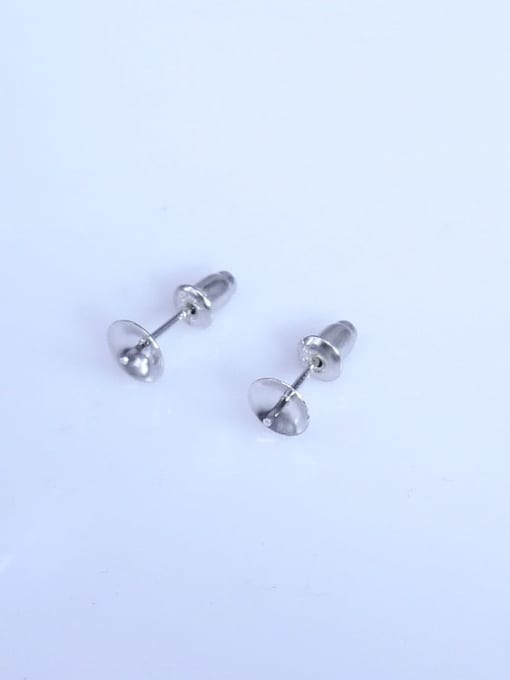 Supply 925 Sterling Silver 18K White Gold Plated Geometric Earring Setting Stone diameter: 6mm 1
