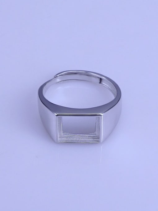 Supply 925 Sterling Silver 18K White Gold Plated Geometric Ring Setting Stone size: 8*10mm